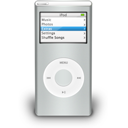 iPod Nano Silver On Icon 256x256 png